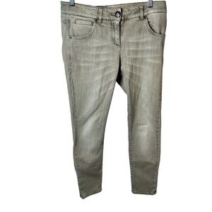 Brunello Cucinelli Skinny Jeans Taupe Grey Wash Made in Italy Womens USA 4 IT 40